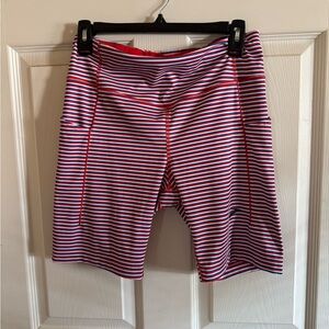 Brooks Red and Blue Striped Athletic Shorts